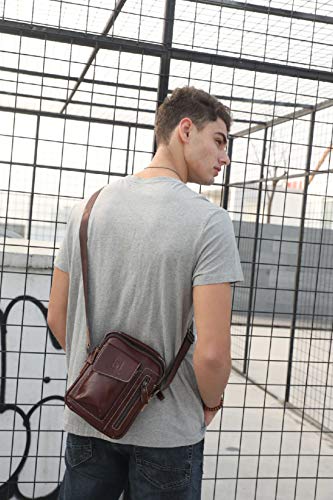 Chest-Bag-Men-Genuine-Leather-Chest-Bag-BULLCAPTAIN-Crossbody-Shoulder-Bag-Sling-Bags-Backpack-Messenger-Bag-Daypack-For-Business-Casual-Sport-Hiking-Travel-Dark-Brown