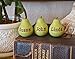 Set of 3 Custom Bespoke Text Rustic Green Word Pears, Personalized Text or Phrase