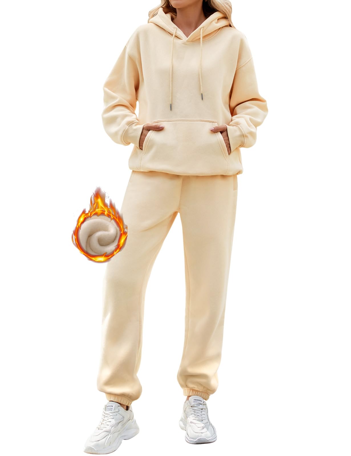 Tielag Y2K joggingpak, trainingspak, 2-delige hoodie, sportbroek, sportpak, set met hoodie en broek, sportkleding, looppak, tracksuit, grijs, M