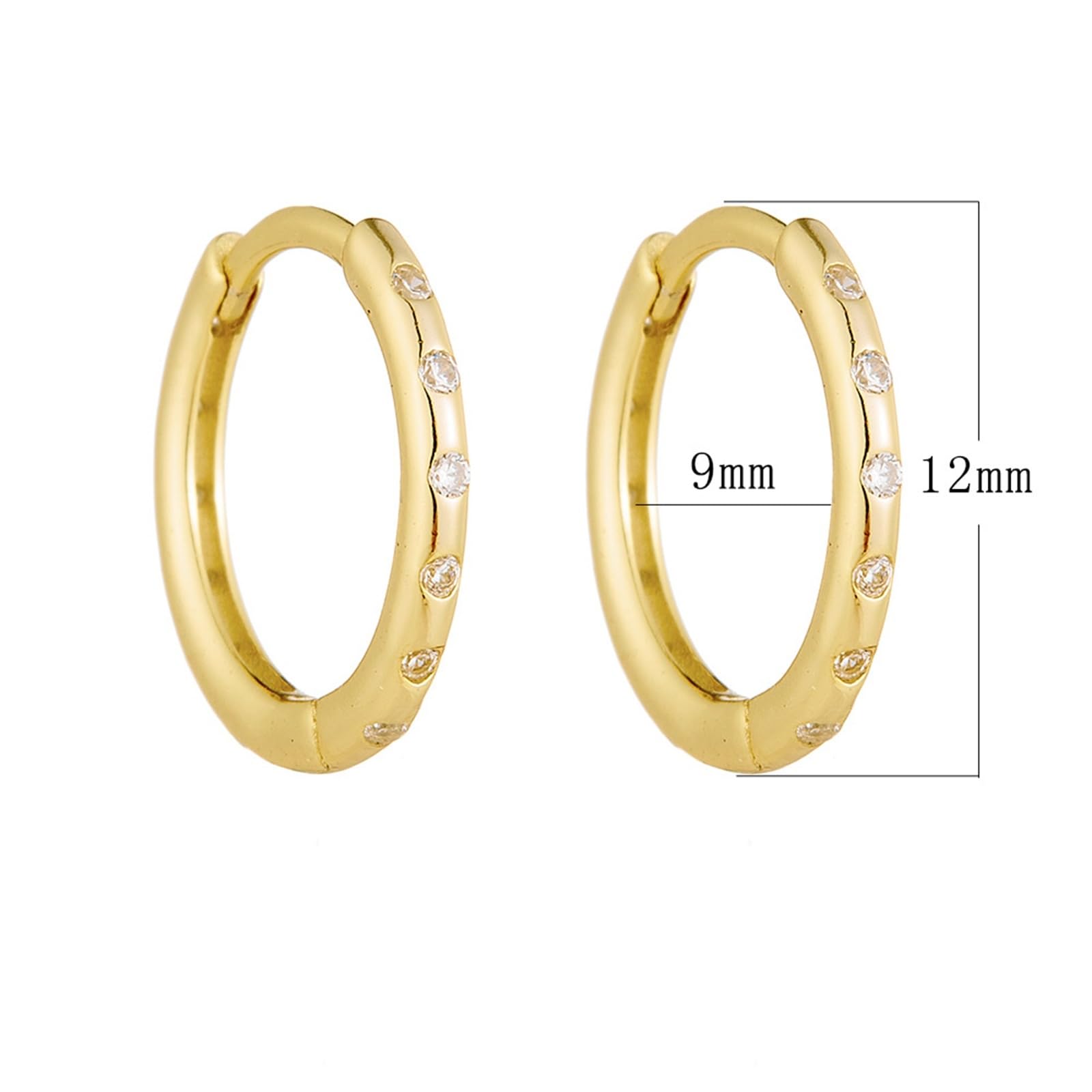 750 585 375 damskie kolczyki kreolskie z prawdziwego złota białego złota 12 mm okrągłe kolczyki kreolki z motywem moissanite prawdziwe kolczyki na wesele dla panny młodej, białe złoto