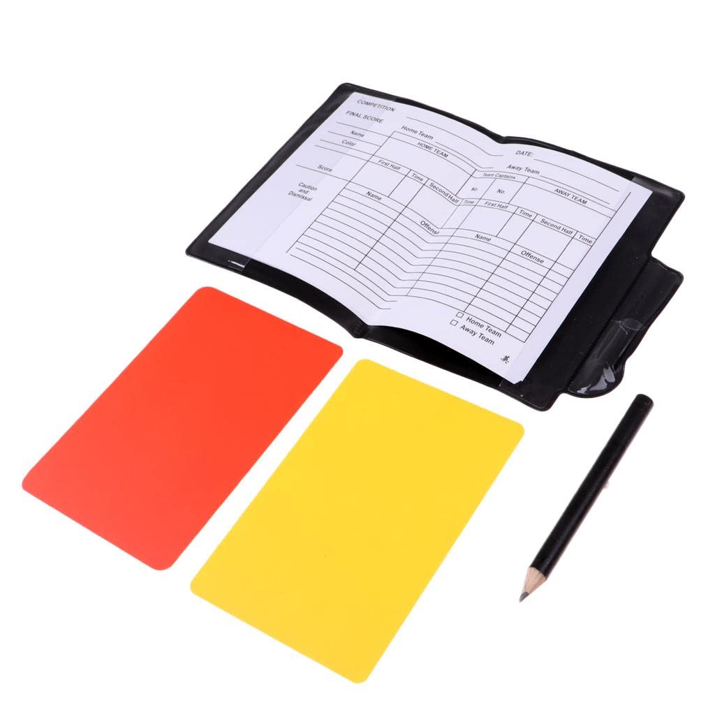 ATORSE® Football Referees Wallet Notebook with Red Yellow Card Pencil & Score Sheet Soccer Score Set-image-11