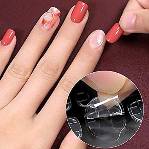 DNHCLL 240PCS (10Sheets) Transparent Double-Side Glue Nail Sticker Adhesive Flexible Fake Nail Tips Adhesive Tabs Nail Glue