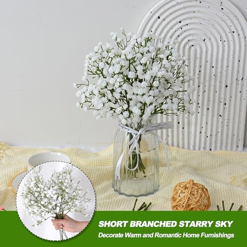 Baby Breath Flowers Artificial 18 Pcs Fake Artificial Gypsophila Flowers White Faux Babys Breath Flower Bouquet for Wedding Home image 8