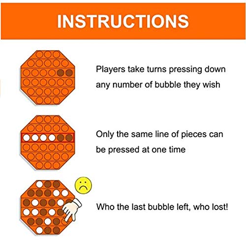 Image of LIVYU LIFE Push pop Bubble Fidget Toy, Stress Relief and Anti-Anxiety Tools Sensory Toy for Autism to Relieve Stress for Kids and Adults (Octagonal-Orange)