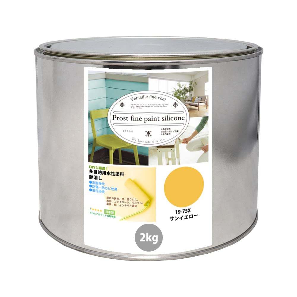 Amazon.co.jp: 屋外用 多目的用 水性塗料 19-75X サンイエロー 2kg/艶 