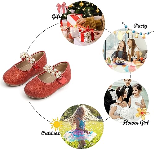 Image of Felix & Flora Toddler Flower Girl Dress Shoes - Girl Ballet Flats Party School Shoes Wedding