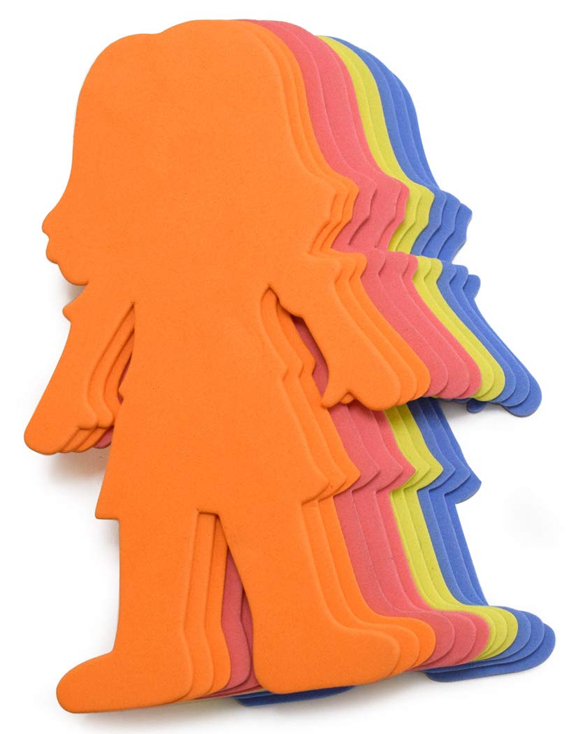 Foam Cut Out People Die Cut, Kids Cut Out Shapes, Classroom Cutouts of People, Bulletin Board Cut Outs, Classroom Decorations, Back to School Cutouts, People Cut Outs for Crafts 6" Medium Large 24 Pcs