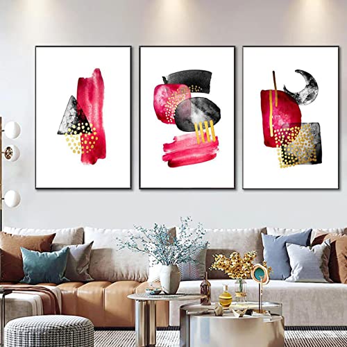 Toile peinture murale aquarelle géométrique affiche bohème décoration maison moderne 30x45cm