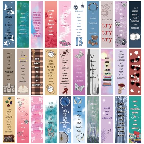 Pathindar 30 pcs Tayloris Lyrics Bookmarks Page Markers for Teachers Students Readers (Music)