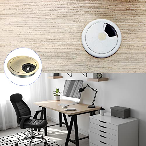 METALLIXITY Cable Cord Grommet (60mm/2.36") 4Pcs, Zinc Alloy Round Cable Hole Cover Wire Organizer - Image 3