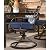 Hanover Montclair 11-Piece Patio Dining Set with 10 Swivel Rocker Chairs, Accent Lumbar Pillows and 84"x60" Steel Stamped Rectangular Table, Large Outdoor Patio Dining Set for 10, Navy Blue