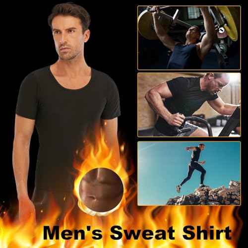 Camisa Térmica masculina sauna de compressão de manga curta modeladora corporal para treino