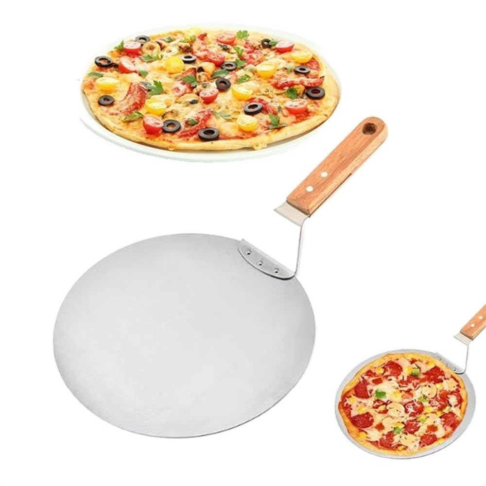 Łopatka Do Pizzy 1 Szt. Narzędzia Do Pieczenia Ciasta Ze Stali Nierdzewnej, Zapobiegająca Oparzeniom, Łopatka Do Pizzy, Uchwyt Dębowy, Łopatka Do Ciasta, Akcesoria Kuchenne, Łopatka Do Pizzy