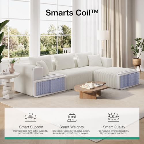Image of Novilla 177 inch Modular Sectional Sofa, U Shape Extra Large Sectional Couch, Modern Cloud Design with Smarts Coil Support, Boneless Sectional Couch for Living Room Apartment, No Assembly, Beige