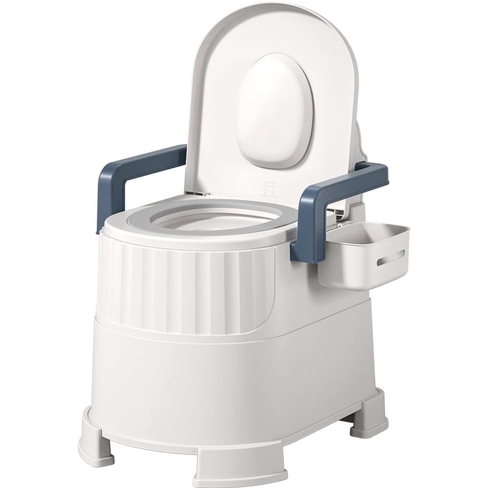 Inodoro móvil para Ancianos, Inodoro en Cuclillas para Dormitorio, Inodoro portátil para Acampar, con 2 cuñas para Adultos, Ancianos y Embarazadas,White