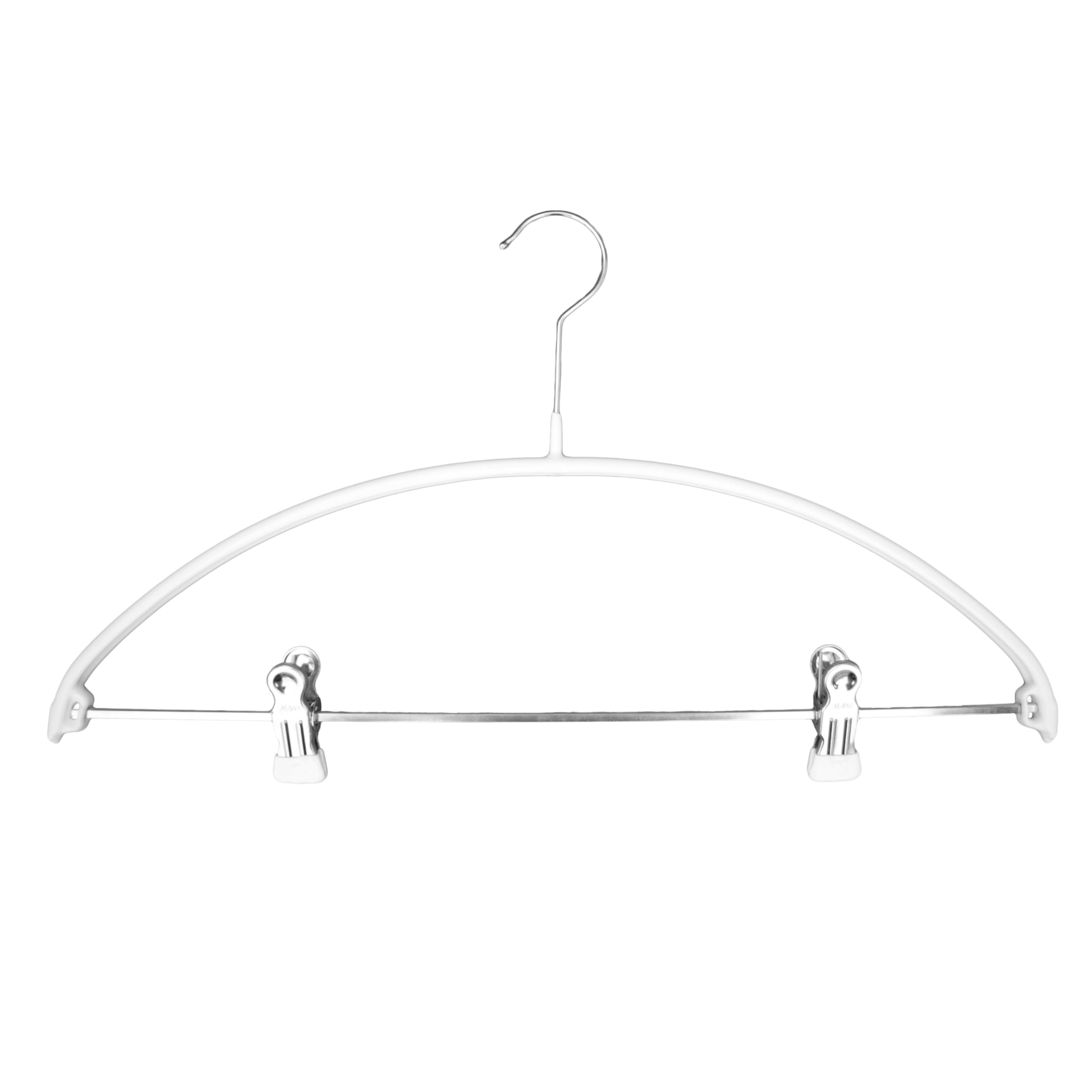 Photo 1 of Mawa by Reston Lloyd European Non-Slip Metal Clothing Hanger, Smooth Shoulder Support & Adjustable Pant Clips, Set of 5, White