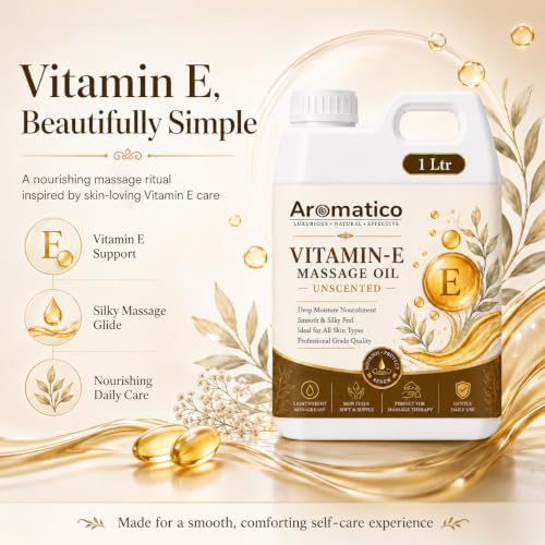 Image of AROMATICO Vitamin E Massage Oil 30,000 IU | Vitamin E Oil for Skin 1 Ltr