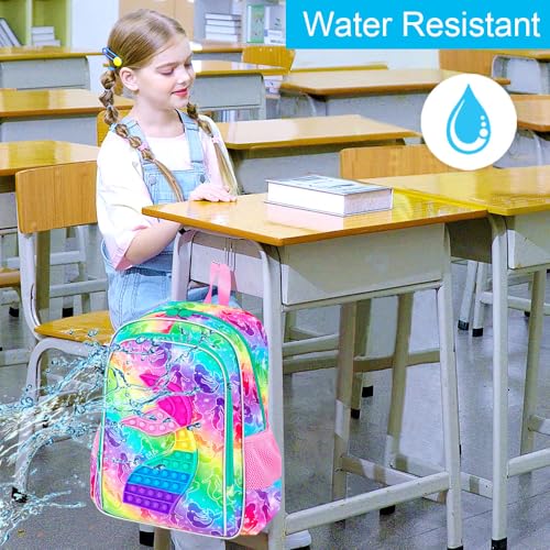 Image of CCJPX 3PCS Mermaid Backpack for Girls, 16 inchKids Water Resistant Elementary Preschool Kindergarten School Bookbag with Lunch Box - Pink
