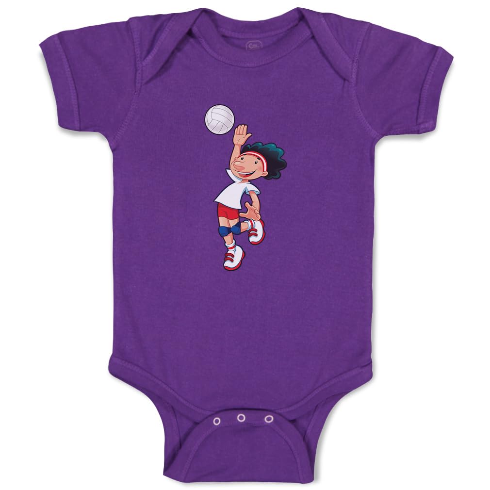 Cute RascalsBaby Bodysuit Boy Playing Basketball Sports Basketball Olympics Cotton Boy & Girl Baby Clothes Purple Newborn