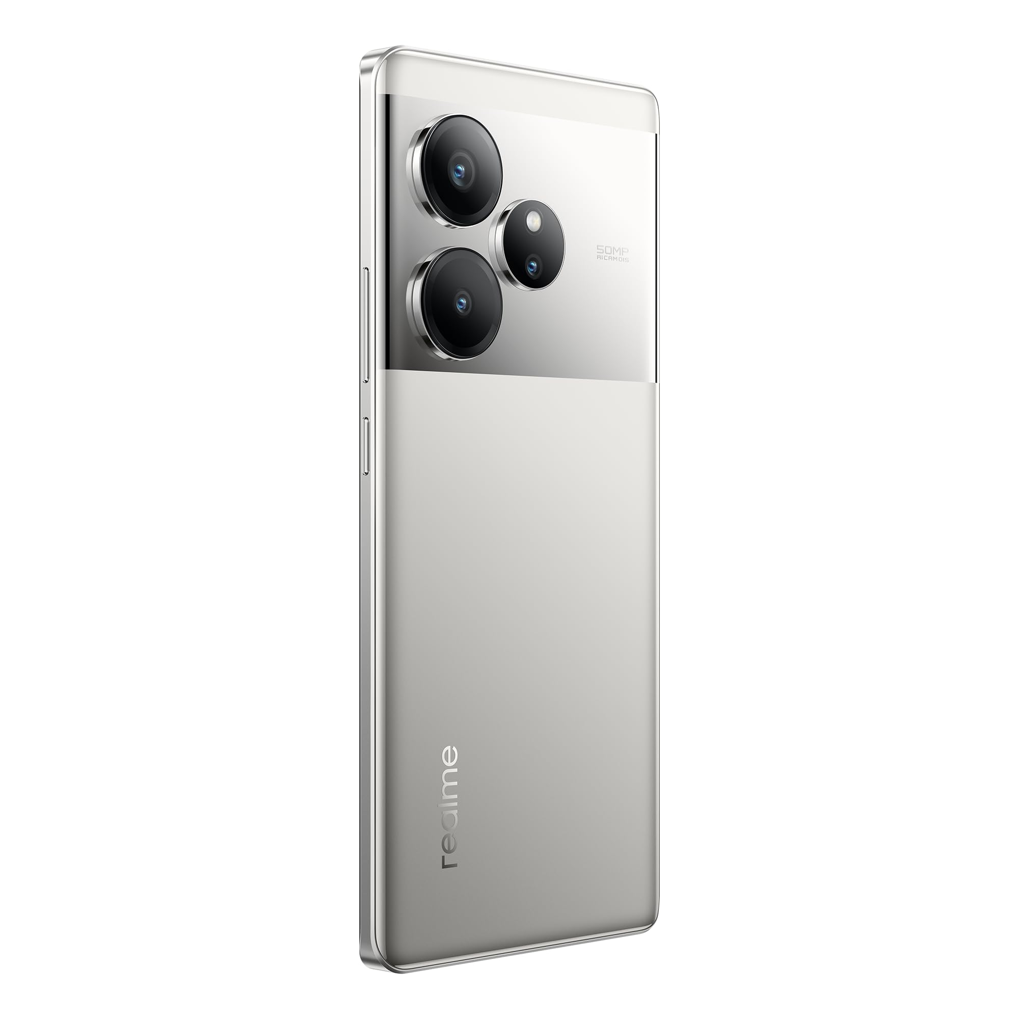 realme Smartfon GT6 5G 12 + 256 GB, chipset Snapdragon 8s Gen 3, wyświetlacz 6000 nitów, aparat Sony LYT-808 OIS Camera, 120 W Supervooc Charge, 5500 mAh, płynny srebrny (bez adaptera)