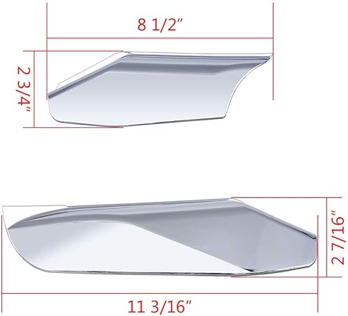 Miniatura 3 de Par de deflectores de aire de marco medio para motocicleta, protector térmico cromado, compatible con modelos Harley Touring 2001-2008, Electra Road