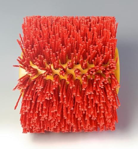 Image of Signi Abrasive nylon bristle Burnishing Brush Drum Drawing Wheel for polishing wood (80 grit red)