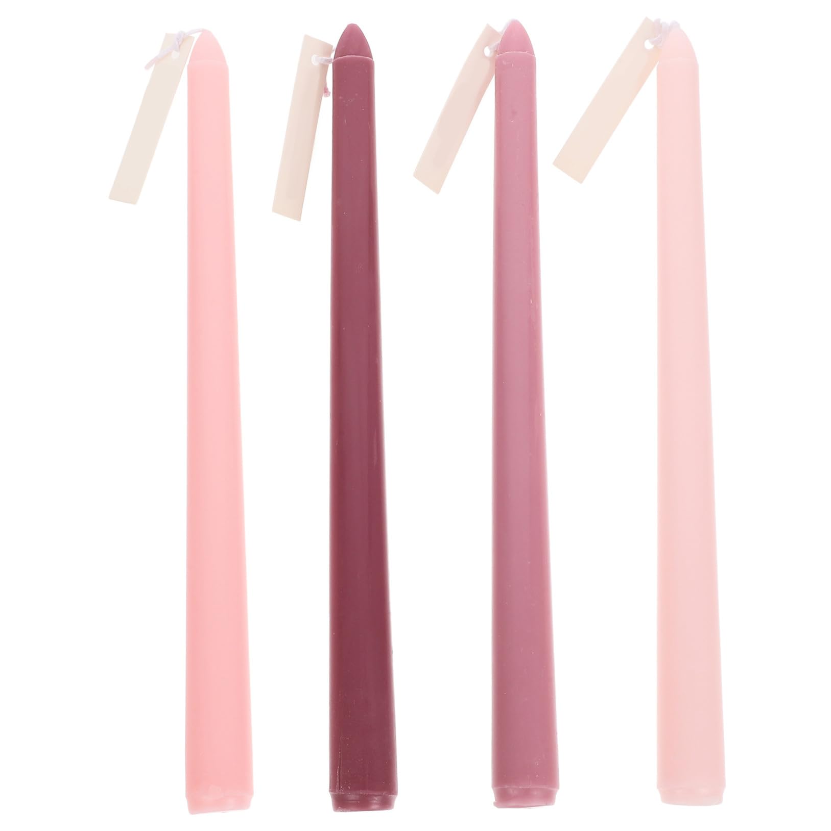 Baluue Candele Profumate Romantiche lungo Palo in Set da 4 Pezzi, Design Sfumatura Rosa Fragranza Delicata di Rosa, Decorazione per Matrimoni, e Feste, Materiale Sicuro senza Fumo
