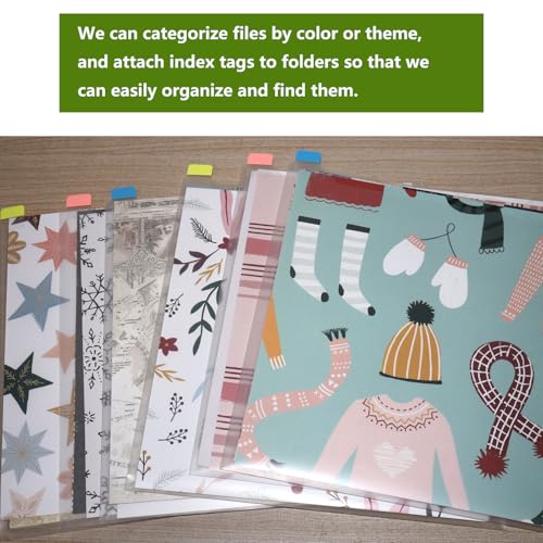 Image of Apedoixy 36 Pieces 12 x 12 Inch Paper Holders with 60 Pcs Sticky Labels,Clear Scrapbook Paper Pockets Envelopes Organization for Storage Pictures,Embellishments,Essays,Vinyl,cardstock