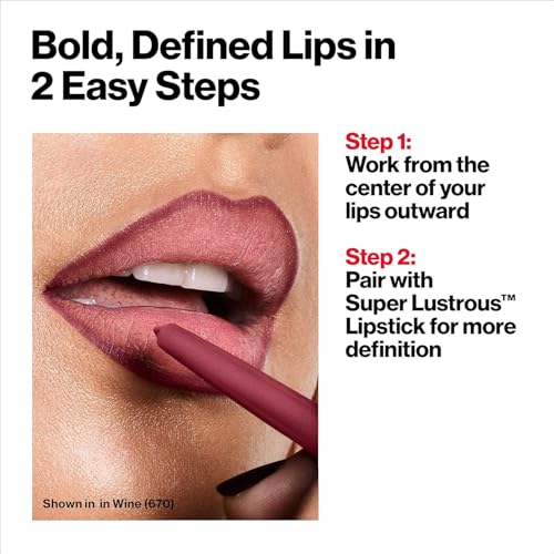 Revlon Lip Liner, Colorstay Face Makeup with Built-in-Sharpener, Longwear Rich Lip Colors, Smooth Application, 670 Wine - Image 5