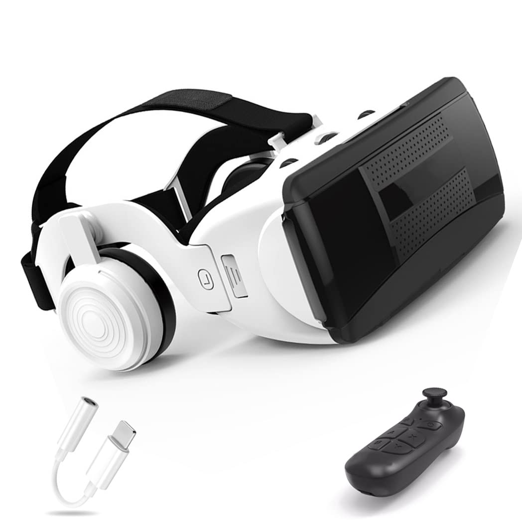 Okulary VR, zestaw słuchawkowy z wirtualnej rzeczywistości, zestawy słuchawkowe VR obsługujące Android i IOS, połączenie Bluetooth do iPhone 13 Pro Max/13 Pro/12/11, do Samsung Galaxy S21, Huawei, Xiaomi