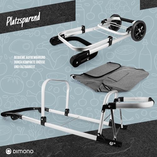 Dimono® Einkaufstrolley Klappbarer 3 in1 Trolley zum Einkaufen; 56 Liter inkl. Kühlfach; Transportwagen Shopping-Trolley Einkaufswagen Einkaufstasche (Grau) – Bild 5