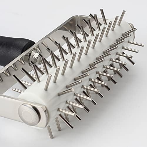 Stainless Steel Pizza Dough Docker Roller,Stainless Steel Needle Roller Pizza Wheel Pizza Puncher Pizza Pin Puncher Dough Hole Maker with Wood Handle For Homemade Pizza Pie Bread Pastry Baking Tool