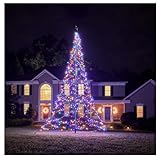 Fairybell - Flagpole LED Christmas Tree - Outdoor Christmas Decorations - Multicolor - 1,200 LED Tree - 20ft - Suitable for Existing Flagpoles