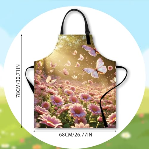 Image of Nuxovilar Decorative Kitchen Apron, 26.77x30.70 Inch Polyester Cooking Wearable Cover