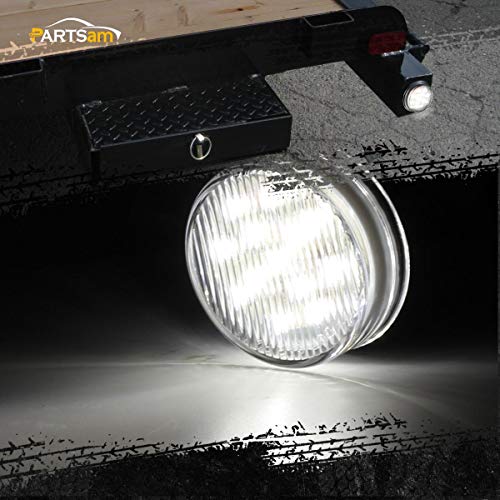 image for Partsam 2Pcs 2.5 Inch Round White Led Side Marker and Clearance Lights