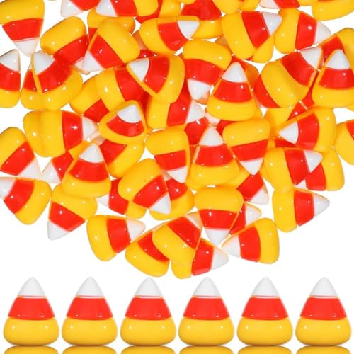 Tyatocepy 150 piezas de maíz de Halloween dulce de resina dulce de maíz artificial con parte trasera