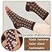 WJIAMPLS 3 Pairs Women's Artistic Patterned Crew Socks, Stylish Unique Design Casual Socks for Daily Fashion