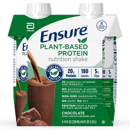 EnsurePlant Protein Nutrition Shakes Chocolate 11 Fl Oz Each (Pack of 2)