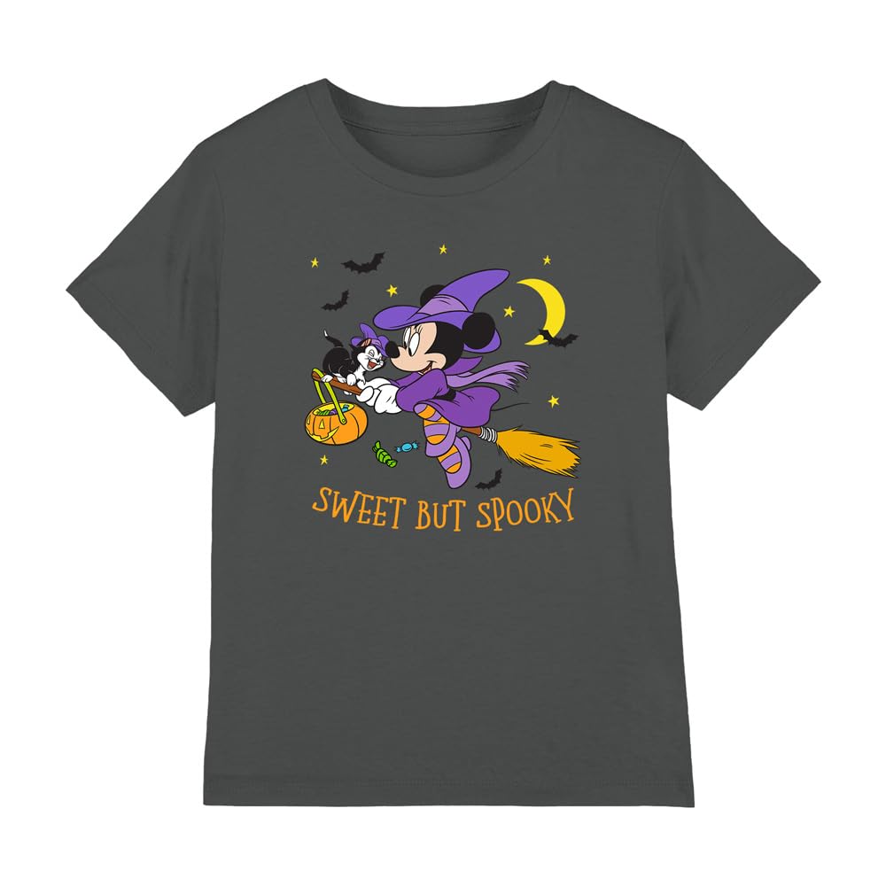 Minnie Mouse Spooky Witch Girls T Shirt, Charcoal, 3-4 Years