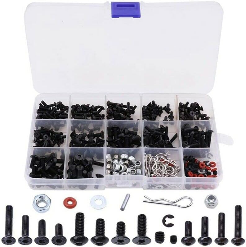 500Pcs RC Screw Kit Screws Assortment Set Hardware Fasteners For Remote Control RC Car Parts Repair Tool