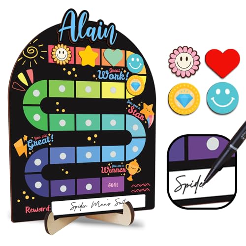 Image of Personalized Wooden Reward Jar for Kids, Magnetic Behavior Chart Fun Board with Custom Name, Positive Reinforcement System for Toddlers, Classroom Incentive Tool for Boys Girls, Classroom & Home Decor