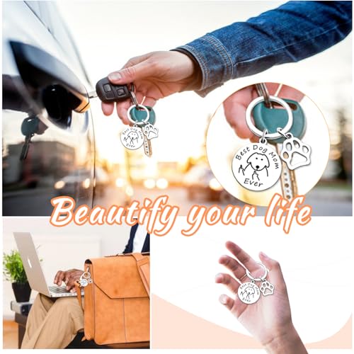 Aotoyou Schlüsselanhänger für Hunde Mutter, Katzen Mutter, Geschenkidee für Hund oder Katze, Best Hundemama, Geschenk für Frauen