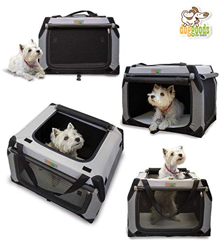 Caixote dobrável macio para cães da DogGoods - canil interno/externo, dobrável para acampamento, car