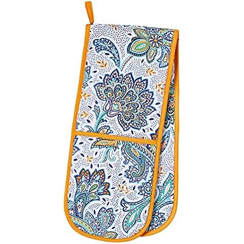 Double Glove Italian Paisley Oven Mitt Cover