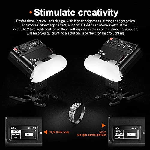 Godox MF12 Makroblitz-Kit mit 2 Lichtern, 2,4 GHz kabellose Steuerung, 3,7 V/6,29 W Lithium-Batterie, kompatibel mit… – Bild 6