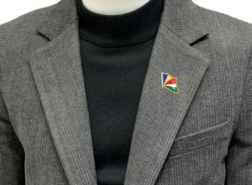 Image of vmcoatdu Country Flag Backs Locking Pin Keepers Locking Clasp Pin Badge International Travel Brooch Metal Alloy Souvenir Pin 0.75x0.7 Inch Small Pin