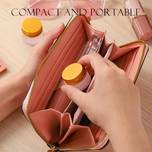 24 pack 5ml Frosted Glass Jars with Unbreak Metal Gold Lids Small Empty Travel Lotion Containers with Inner Liner Airtight Cosmetic Holder with Labels for Lip Balm Creams Body Butter4