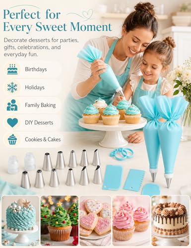 Silicone Piping Bags and Tips Set