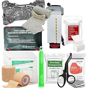 PATVOTOP Bleeding Control Pack Feat Trauma Refill Kit Med Pack | Vented Chest Seal | Tourniquets | Israeli Bandage | Bandages | Compressed Gauze | IFAK First Aid Kit Med EMT Kits (Intermediate)