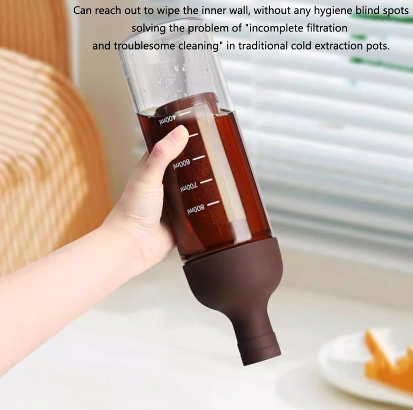 Cold Brew Coffee Tea Maker, Glass Pitcher & Stainless Steel Filter, Dishwasher Safe Iced Coffee Tea Maker Airtight Lid and Large Handle